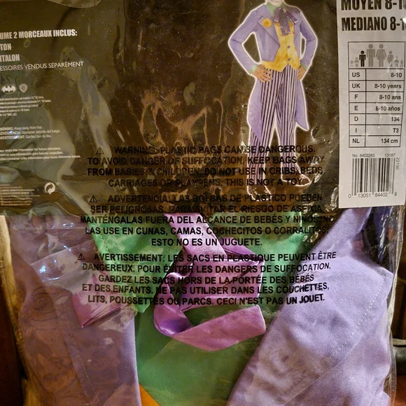 Child's Villain Costume - Purple and Yellow - Picture 2 of 2